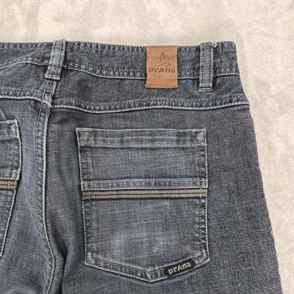 Prana Theorem Mens 31x29 (32) Dark Blue Stretch Denim Straight Jeans M4TH30313